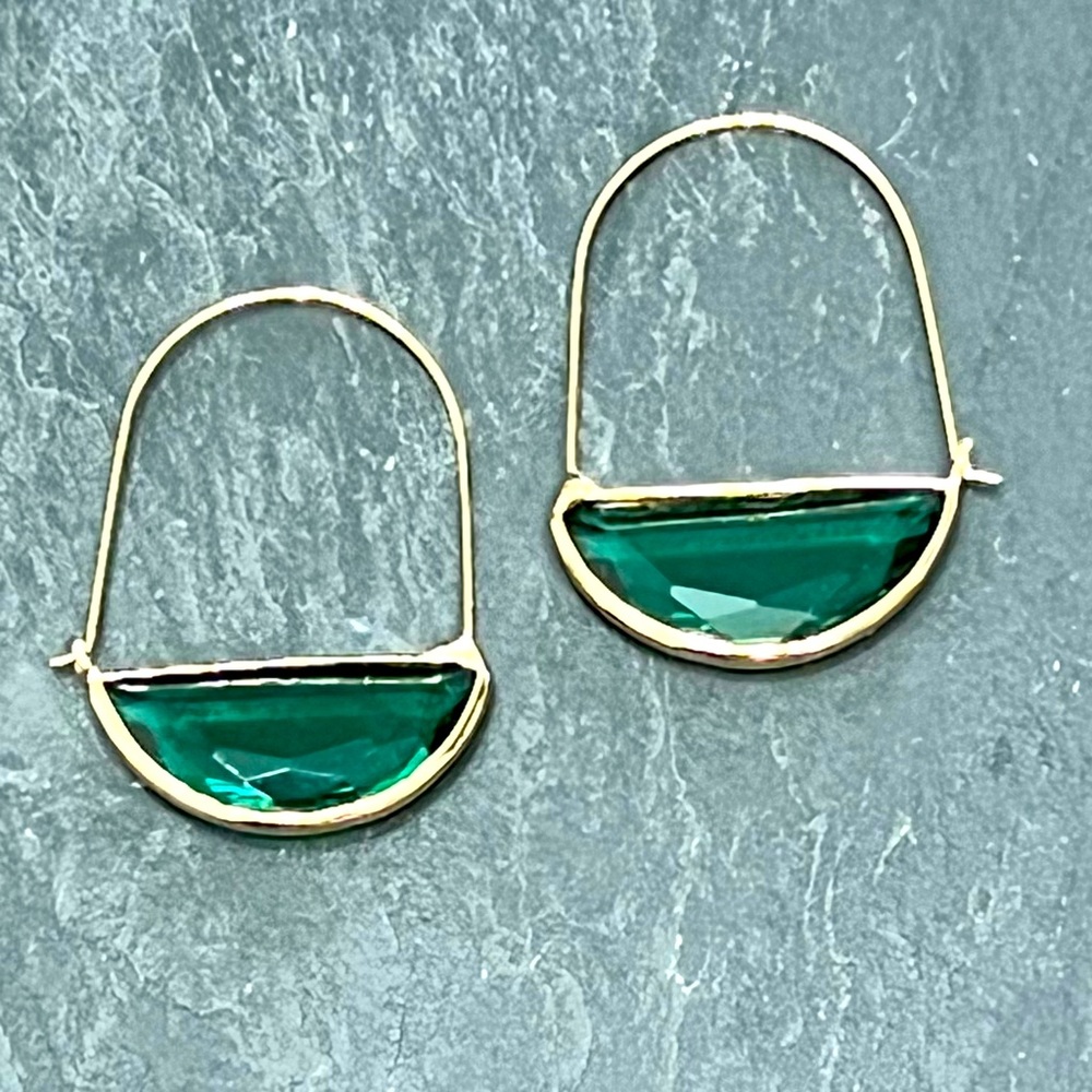 🌈2/$30 New Anthro Faceted Crescent Earrings - Picture 3 of 3